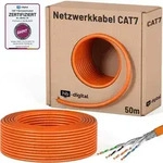 hb-digital CAT7 Verlegekabel Simplex Netzwerkkabel 50m max. 1000 MHz S/FTP...