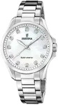 Festina Damen Uhr Luxus Edelstahl Armbanduhr silber UF20654/1 - Creme