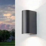 AALBORG Moderne Au&szlig;enlampe Up Down Leuchte in Anthrazit IP44 Wandstrahler f&uuml;r