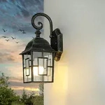Au&szlig;enwandleuchte Rustikal "Friesen" Silber antik Aluminium E27 Wandlampe Terrasse