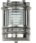 Wetterfeste Wandleuchte GRACIA Nickel Riffelglas Echt-Messing Maritim IP64