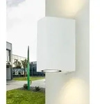 AALBORG Moderne Au&szlig;enleuchte Wand Up Down Metall Glas GU10 IP44 Wandstrahler...