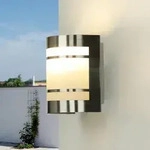 Wandlampe au&szlig;en in Silber IP44 E27 Glas Edelstahl Modern Wandleuchte au&szlig;en Terrasse