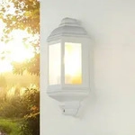 LIVORNO Maritime Au&szlig;enlampe Wand Aluminium in Wei&szlig; Glas Schirm E27 IP44 Wandleuchte