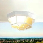Rustikale Au&szlig;enleuchte Decke Wei&szlig; E27 Deckenlampe - Wei&szlig;