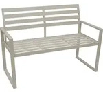 DEGAMO Gartenbank Parkbank Alubank ATLANTA 2-sitzer 123cm, Aluminium weiss,