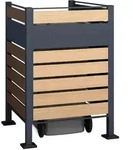 Westmann Metall M&uuml;lltonnenverkleidung Planum 1x240 L Holzoptik 90x90x120cm - Grau