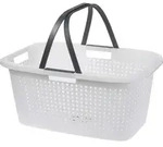 XL W&auml;schekorb 45 Liter - 60 x 39 cm - W&auml;schesammler Tragekorb Einkaufskorb...