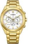 Citizen CA4592-85A Herrenuhr Eco-Drive Solar Chronograph Goldfarben - Wei&szlig;