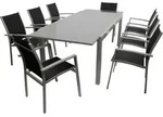 DEGAMO Gartenset Sitzgruppe Gartengarnitur MARINA 9-teilig, 8x Stapelsessel...