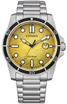 Citizen Herren Armbanduhr Solar AW1816-89X Eco Drive Edelstahl - Gelb