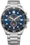Citizen AT2560-84L Eco Drive Uhr Herrenuhr Edelstahl Chrono Datum - Blau