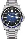Herrenuhr aus Edelstahl mit Eco-Drive-Antrieb von Citizen - Blau