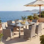 Poly-Rattan-Garnitur Hamar, Gartenm&ouml;bel Balkon-Set Sitzgarnitur grau, Kissen