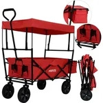 Arebos Bollerwagen mit Dach ECO, Rot, 850 mm, 450 mm, 270 mm, 11 kg - Rot