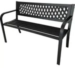 Gartenbank Venera 119x75x50 cm Sitzh&ouml;he 41 cm belastbar bis 280 kg - Schwarz