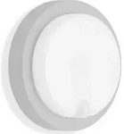 LED Au&szlig;enleuchte Bewegungsmelder IP44 12 W silber Kunststoff &Oslash; 17 cm Telefunken -