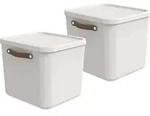 Rotho 2er-Set Aufbewahrungsbox 40L Maloja - Kunststoffbox mit Deckel -...