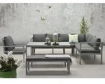 Garden Impressions Dining-Ecklounge "Lakes XL", inkl. Sitzbank, Tisch und Kissen