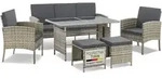 Juskys Polyrattan Gartenm&ouml;bel Sitzgruppe Turin Set 6 teilig - Outdoor M&ouml;bel