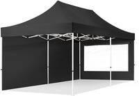 TOOLPORT 3x6m Stahl Faltpavillon, inkl. 2 Seitenteile, schwarz