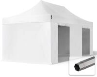 TOOLPORT 3x6m Stahl Faltpavillon, inkl. 4 Seitenteile, wei&szlig;