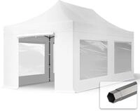 TOOLPORT 3x6m Stahl Faltpavillon, inkl. 4 Seitenteile, wei&szlig;