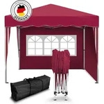 Kronenburg Faltpavillon 3x3m - Wasserfest, UV-Schutz 50+, 2 Seitenteile, rot -...