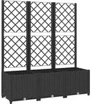 vidaXL Garten-Pflanzgef&auml;&szlig; mit Spalier Schwarz 120 x 40 x 136 cm PP - Schwarz
