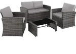 tectake&reg; Rattan Lounge Jesolo f&uuml;r 4 Personen widerstandsf&auml;hig - Grau