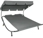 tectake&reg; Gartenliege f&uuml;r 2 Personen - Schwarz