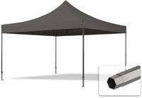 TOOLPORT 4x4m Stahl Faltpavillon, ohne Seitenteile, dunkelgrau