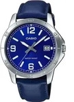Casio Standard MTP-V004L-2BUDF, Wasserfest - Silber/Dunkelblau