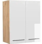 H&auml;ngeschrank Vicco Fame-Line Wei&szlig; Hochglanz 60 cm, Model 38387 - Wei&szlig;/Braun