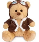 BRUBAKER Teddyb&auml;r Pilot mit Fliegerbrille und Pilotenoutfit Braun - 25 cm...