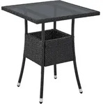 Juskys Polyrattan Gartentisch Yoro eckig - wetterfest 60x60 cm Outdoor Tisch -