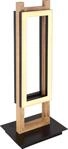 Globo Lighting Tischleuchte Metall schwarz matt, MDF dunkelbraun, Metall schwarz