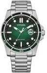 Citizen AW1811-82X Eco-Drive Solar Herrenuhr Stahl/Gr&uuml;n - Gr&uuml;n