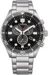 Citizen Chronograph f&uuml;r Herren aus Edelstahl, Eco Drive - Schwarz