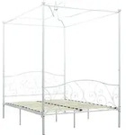 vidaXL Himmelbett-Gestell Wei&szlig; Metall 140 x 200 cm - Wei&szlig;
