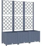 vidaXL Pflanzk&uuml;bel mit Spalier Blaugrau 120x40x136 cm PP - Grau