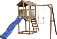 AXI Beach Tower Spielturm aus Holz in Braun | Spielhaus f&uuml;r Kinder mit blauer