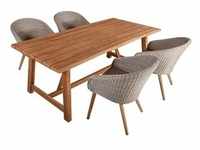 Tischgruppe OAKLAND Set 6, 5-tlg. | 1 × Tisch 985242 | 4 × Sessel ARVADA...