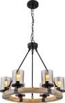 Globo Lighting H&auml;ngeleuchte Metall schwarz matt, 6x E27