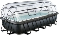EXIT Black Leather Rahmenpool 540x250x100cm, Aufstellpool, mit Sandfilteranlage &