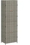 vidaXL Gartenschrank Grau 59x40x180 cm Poly Rattan - Grau