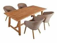 Tischgruppe OAKLAND Set 5, 5-tlg. | 1 × Tisch 985242 | 4 × Sessel VISALIA...