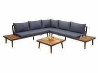 Garten-Garnitur MCW-E97, Garnitur Sitzgruppe Lounge-Set Sofa, Akazie Holz MVG-, grau