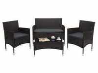 Poly-Rattan Garnitur MCW-F55, Balkon-/Garten-/Lounge-Set Sofa Sitzgruppe braun,