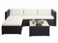 Poly-Rattan Garnitur MCW-F57, Balkon-/Garten-/Lounge-Set Sofa Sitzgruppe braun,